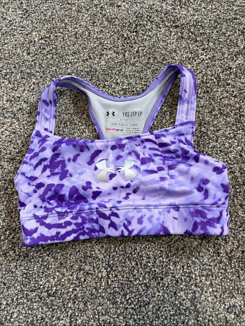 Under Armour Purple Tie-Dye Girls' Sports Top Size XS 7